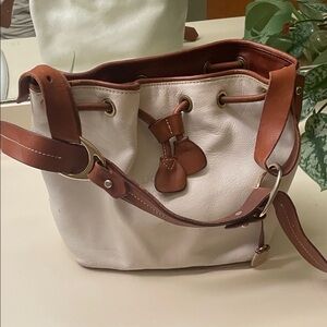 Dooney & Bourke Cream and Brown Shoulder Bag